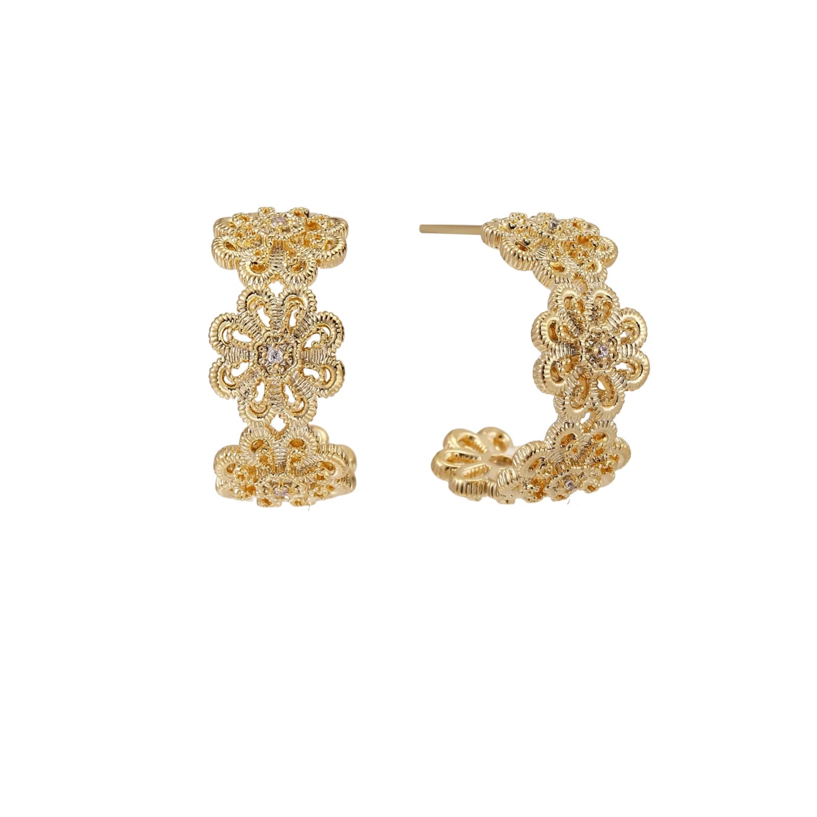 Gilded Bloom Hoops