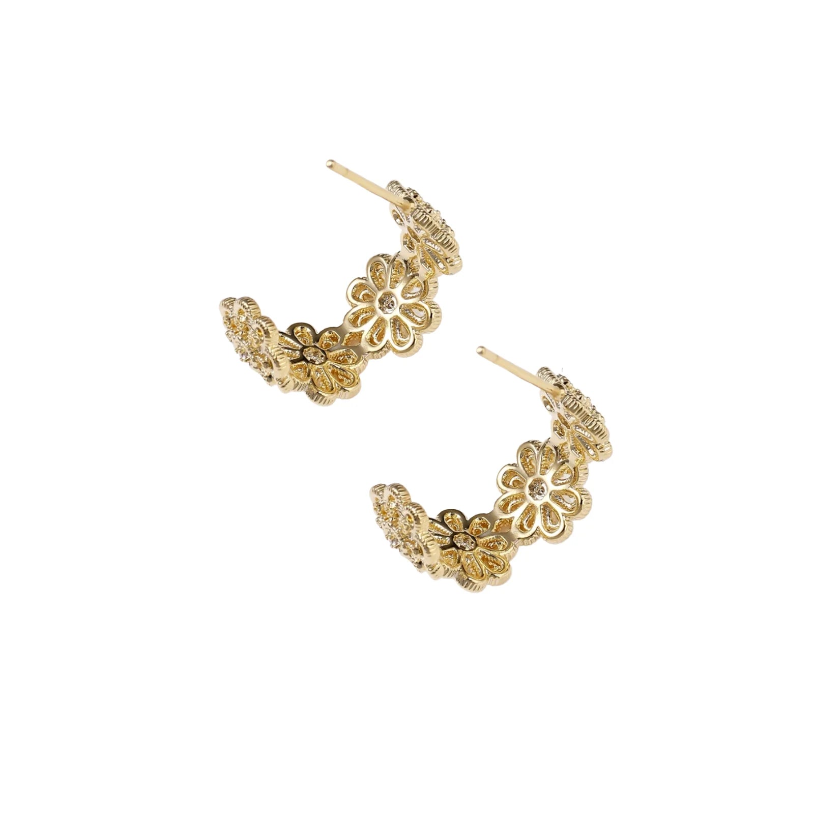 Gilded Bloom Hoops