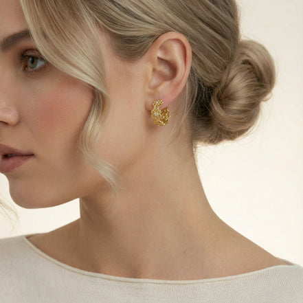 Gilded Bloom Hoops