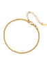 Delicate 18K gold-plated stainless steel bracelet with textured beaded chain on cream background